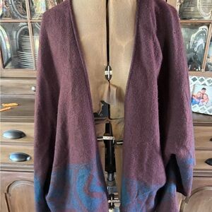 American Eagle Outfitters Burgundy and Blue Shaw